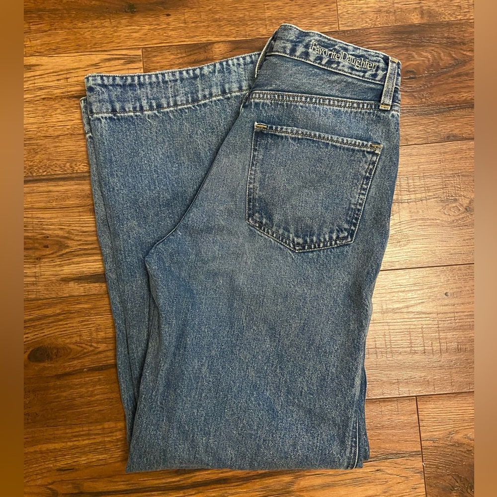 Favorite Daughter The Oliver Ultimate Baggy Wide Leg Jeans Sz 24 Button Austin - Picture 11 of 14